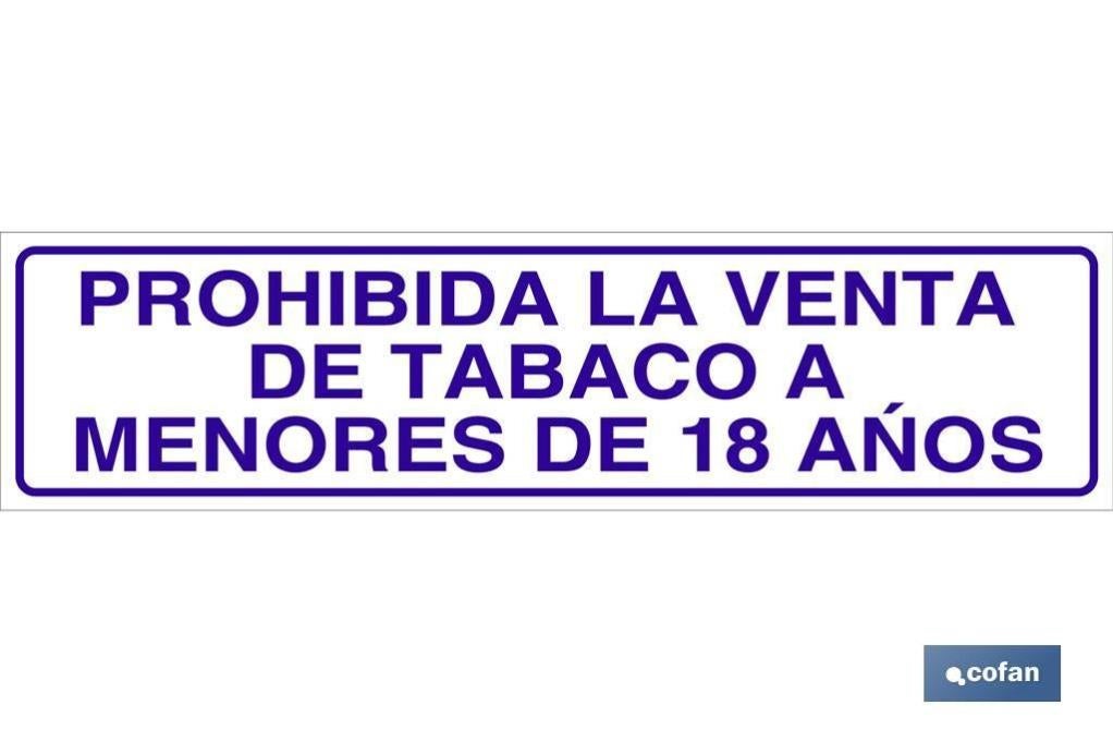 Plimpo Señal Glasspack Adhesiva 250X62Mm. Prohibida La Venta De Tabaco A Menores De 18 Años En Oferta Señal Glasspack Adhesiva 250X62Mm.