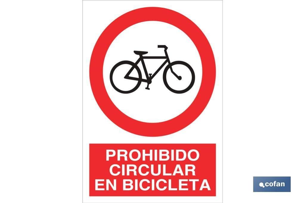 Plimpo Señal Adhesiva 210X148Mm Prohibido Circular En Bicicleta En Oferta Señal Adhesiva 210X148Mm