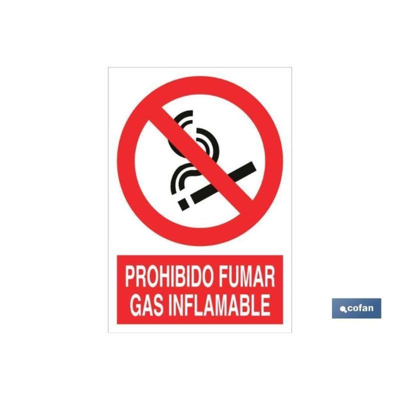 Cofan - Plimpo Señal Poliestireno 420X297Mm. Prohibido Fumar Gas Inflamable En Oferta Señal Poliestireno 420X297Mm