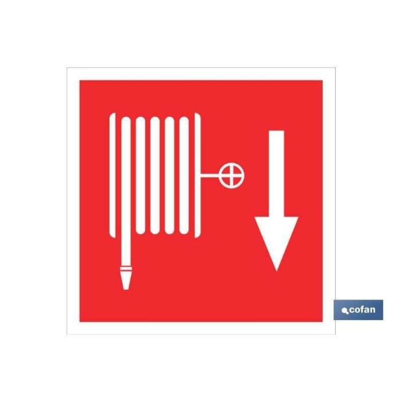 Señal Luminiscente 148X148 Manguera Extinción Abajo