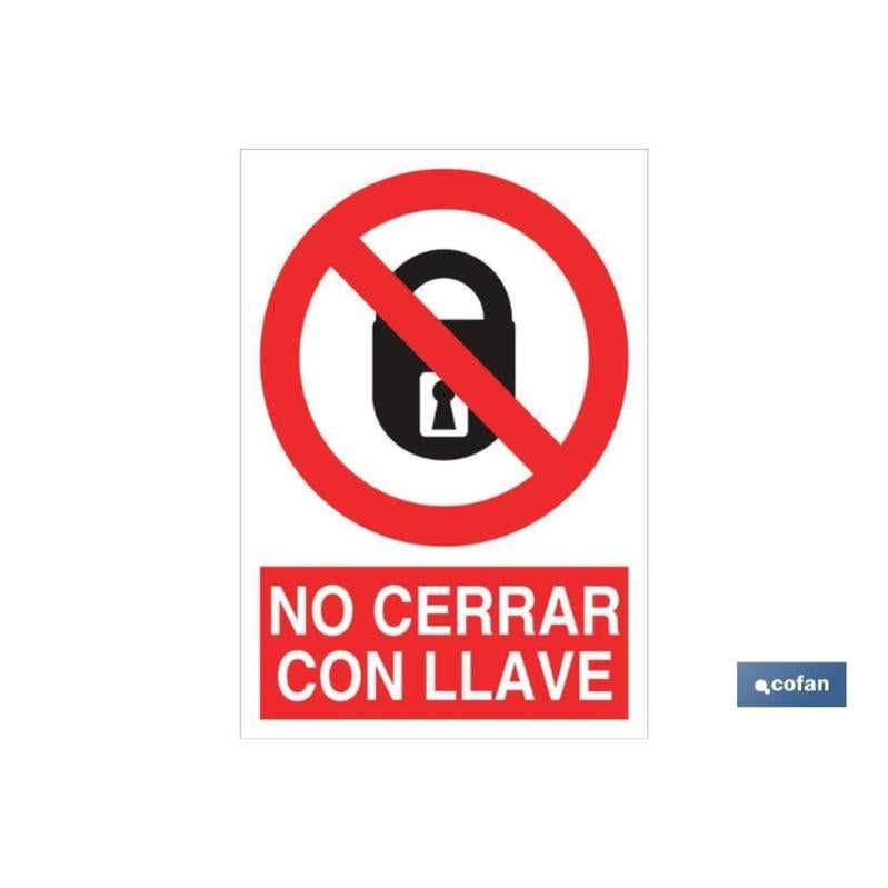 Señal Poliestireno 420X297Mm. No Cerrar Con Llave