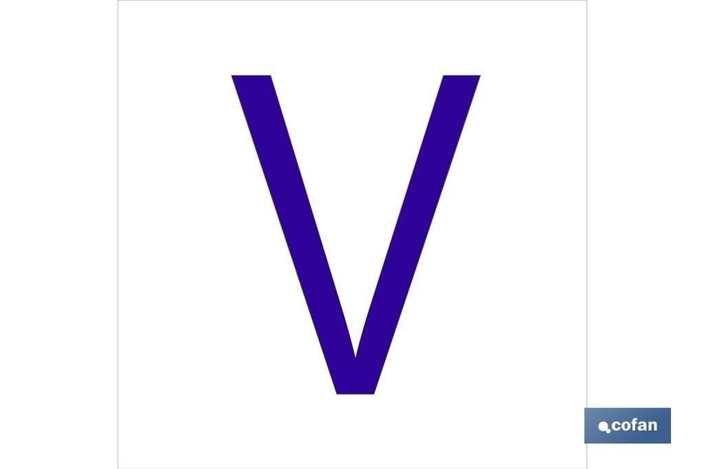 Plimpo Señal Glasspack Adhesiva 62X62Mm. V Letra En Glasspack En Oferta Señal Glasspack Adhesiva 62X62Mm.