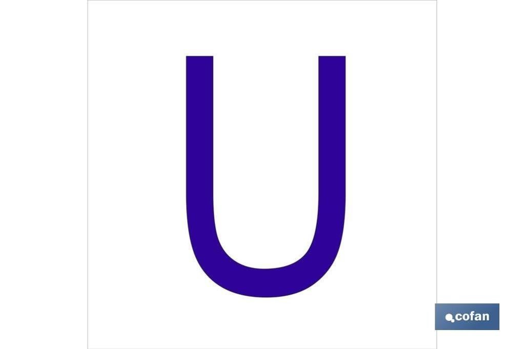 Plimpo Señal Glasspack Adhesiva 62X62Mm. U Letra En Glasspack En Oferta Señal Glasspack Adhesiva 62X62Mm.