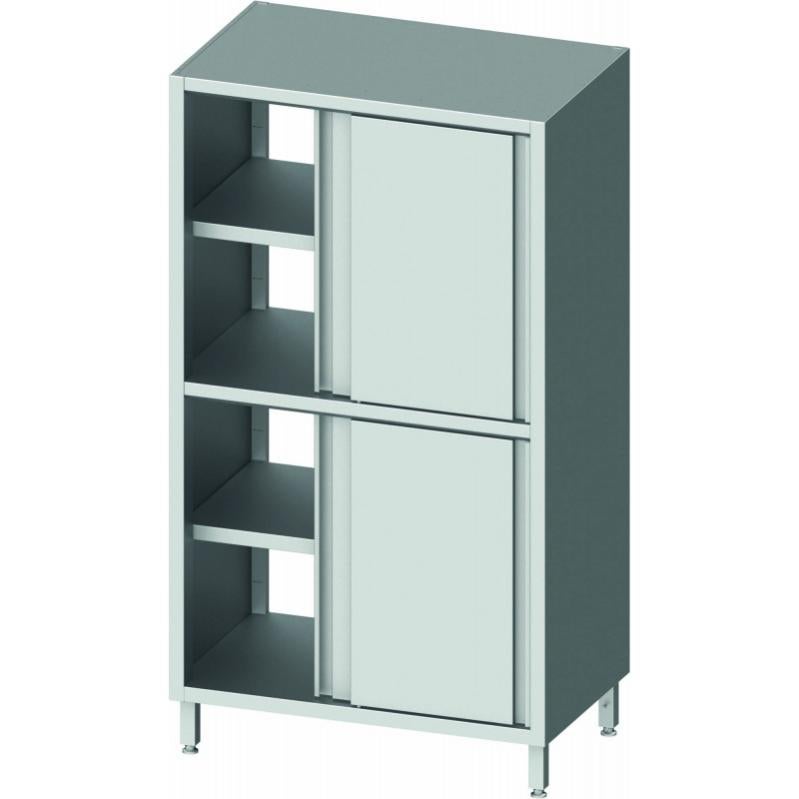 Armoire Haute Inox Traversante 2 Hauteurs Demi Porte Coulissante