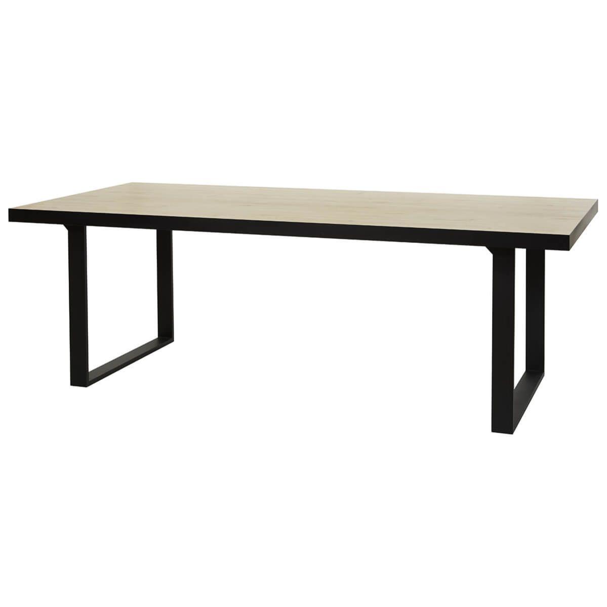 JACKSON Table Repas 200cm Effet Bois Clair Piètement Anthracite