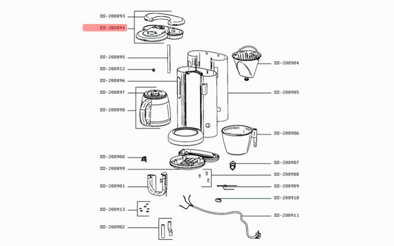 Jarra Para Cafetera Smeg - Repuesto Original Modelo 697650076, Compatible Con Varias Cafeteras Smeg