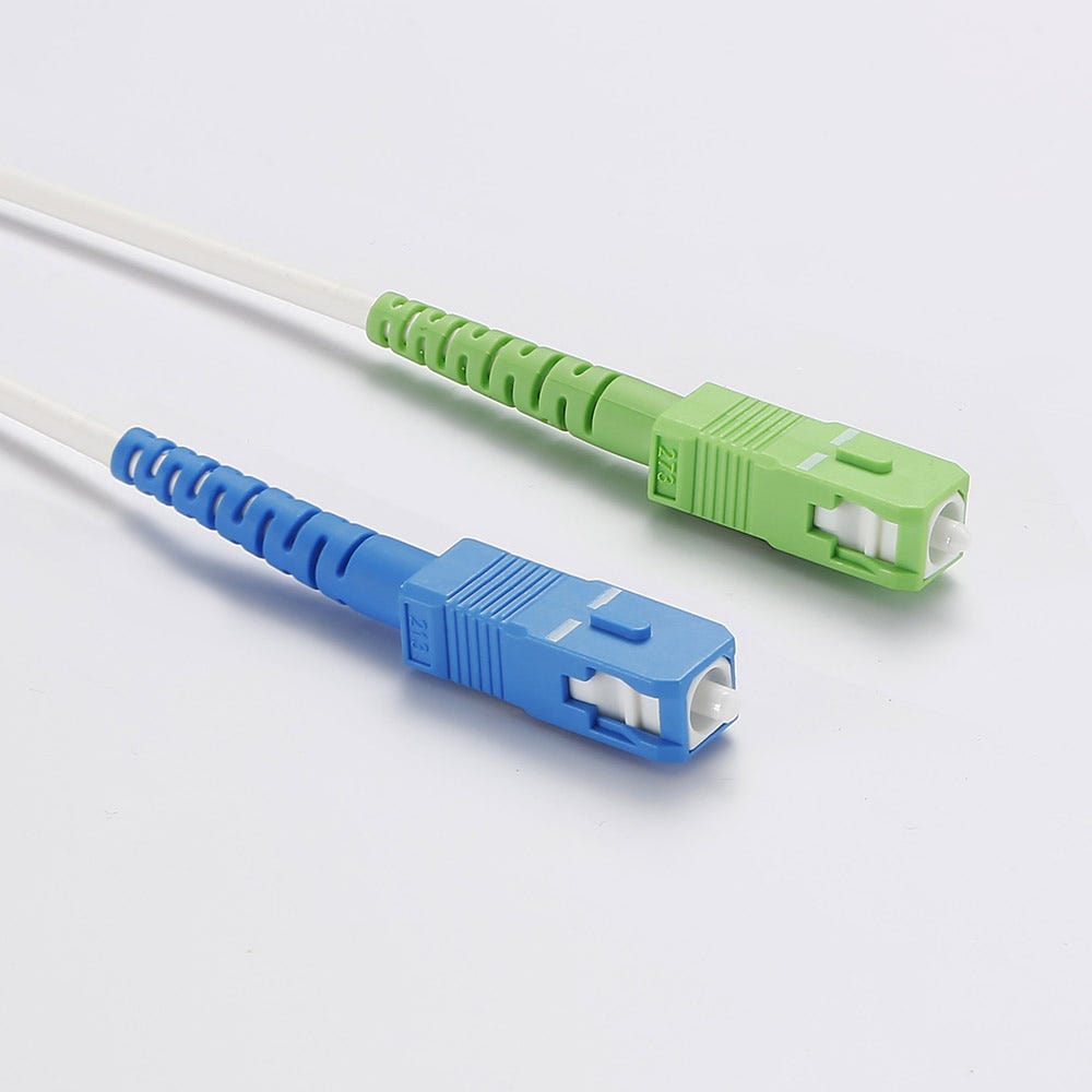 10m Cable a Fibre Optique pour Freebox Free, SC/APC vers SC/UPC Simplex  Monomode OS2 9/125um LSZH, Blanc (10m)