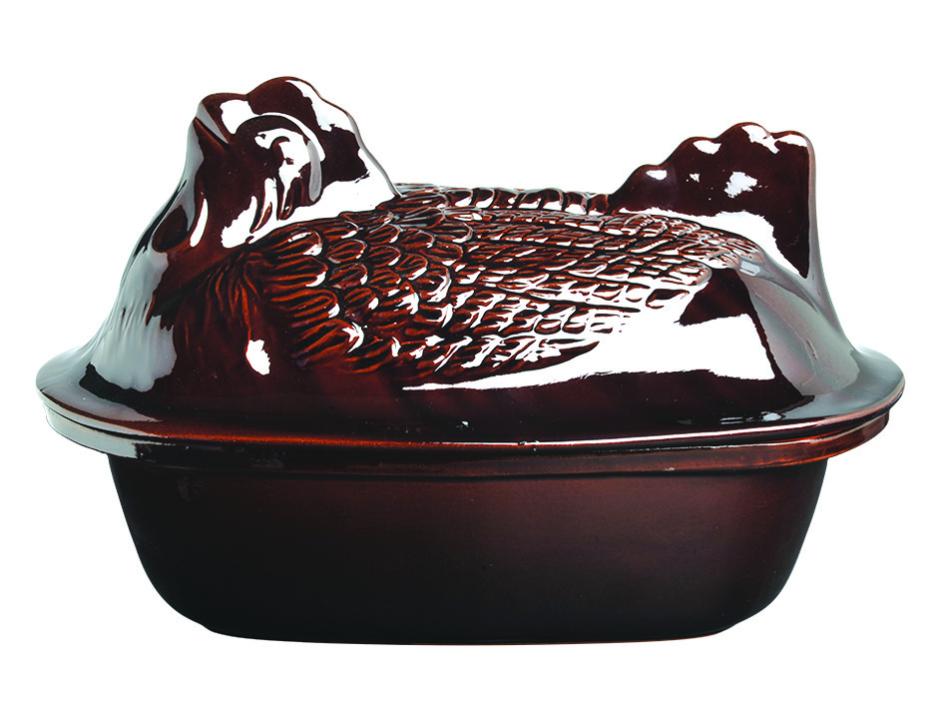 Pengo Cuocipollo In Ceramica Rosso 2978103 - 38x22x21 Cm - Adatto A Forno E Gas, Design Moderno