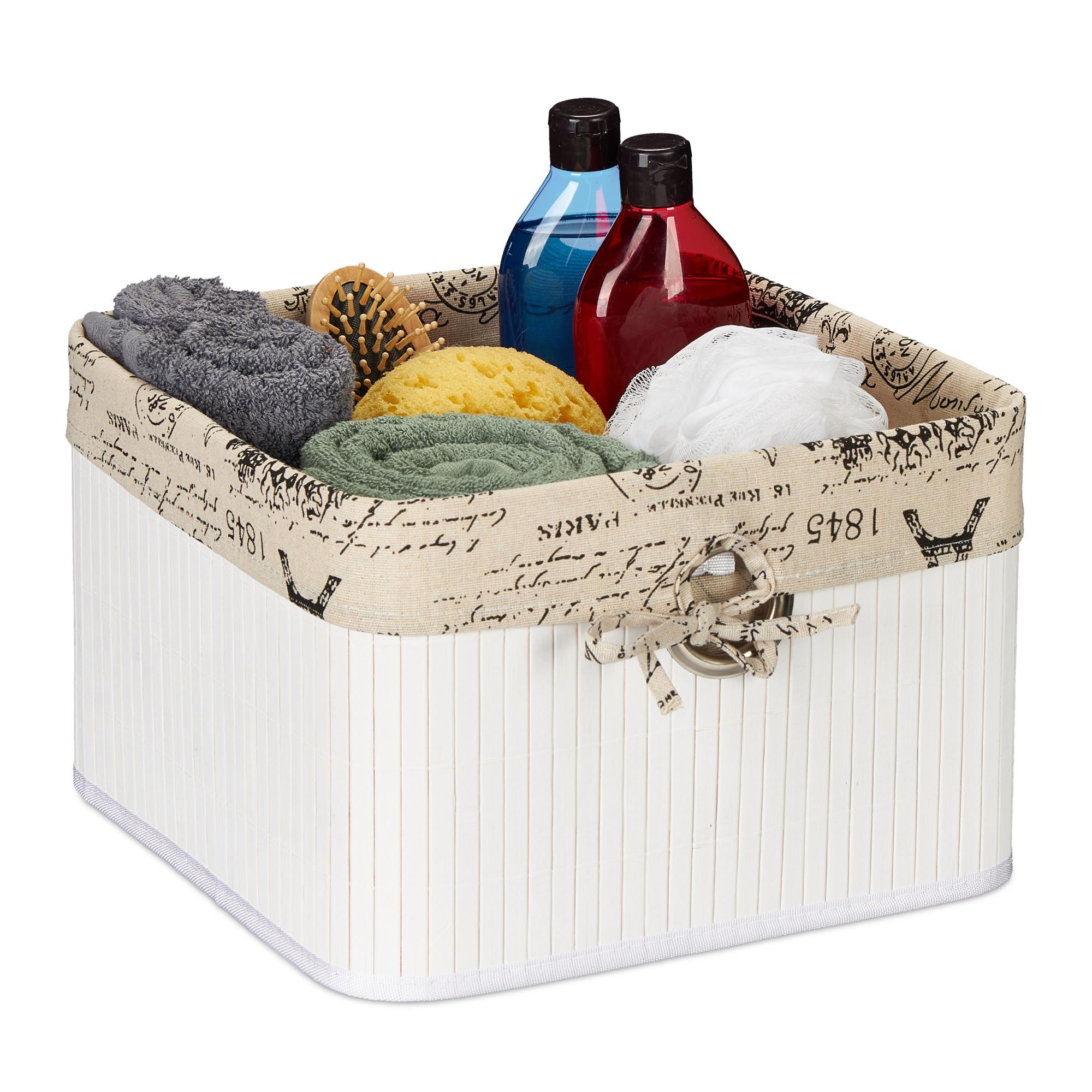 Relaxdays Lot De 2 Paniers Rangement Tressés Marron – 31×32×30 Cm, Polyvalents Et Décoratifs