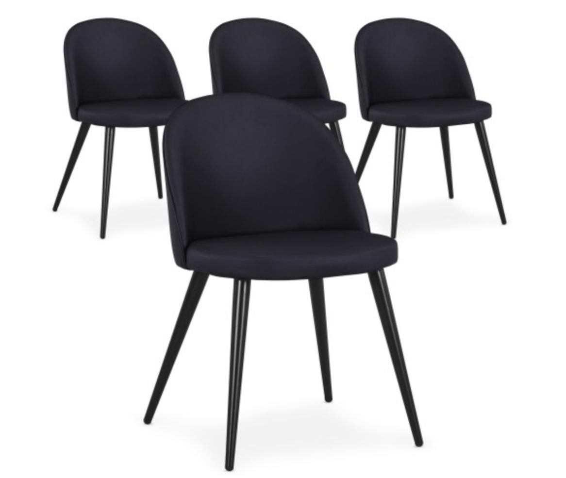 Chaise scandinave simili cuir noir Scary lot de 4 Leroy Merlin