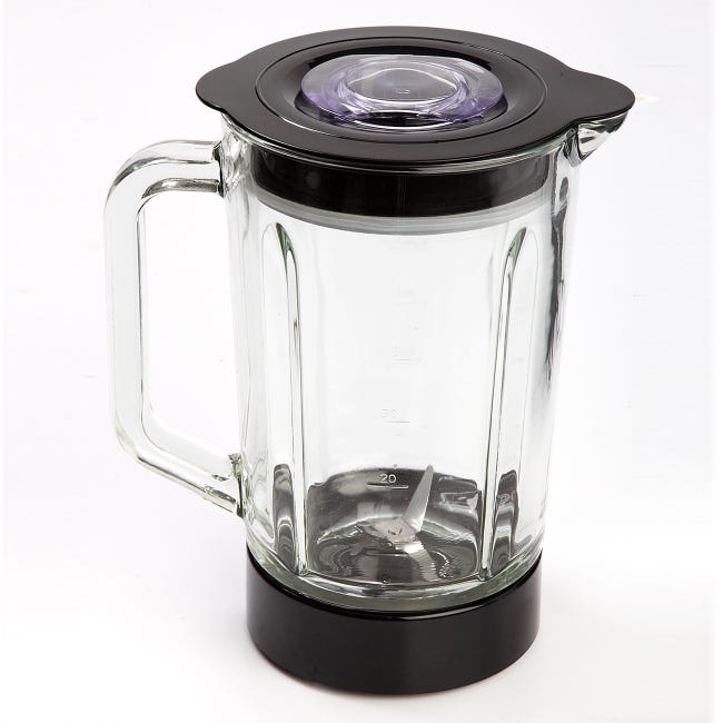Batidora de vaso con jarra de cristal y picahielo