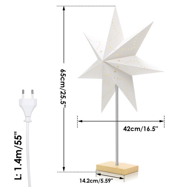 Étoile de Noël (2x) L - Noël - Étoile - LED - USB - Décoration de Noël -  Lampe 
