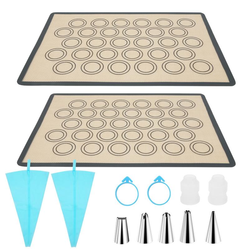 2 Tapis Cuisson Silicone Super Kitchen - 30x21cm Anti-Adhésif, Sans BPA | Pour Four, Lave-Vaisselle