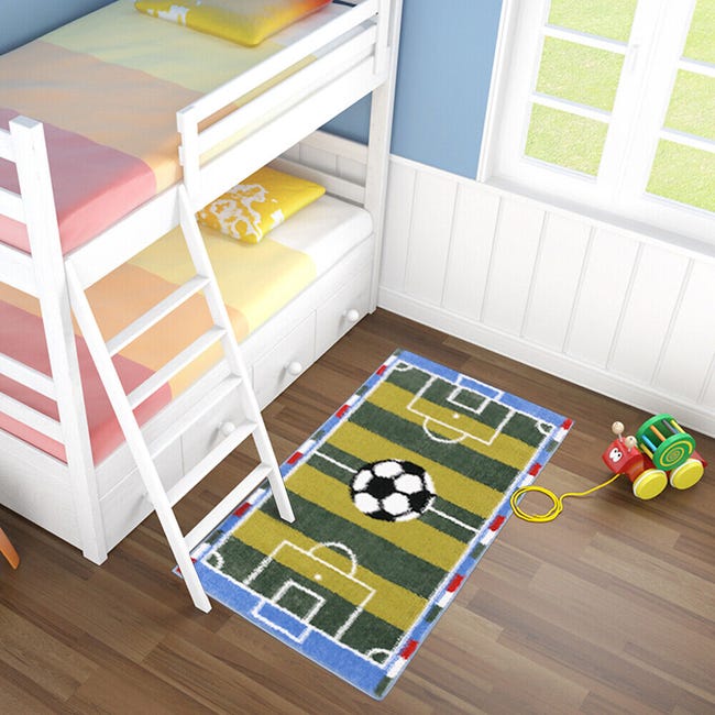 Kexpery Tapete de fútbol antideslizante para área de juego de fútbol,  alfombra antideslizante para dormitorio, alfombra para esquina de campo de  fútbol para niños, sala de juegos, baño, aula : : Hogar