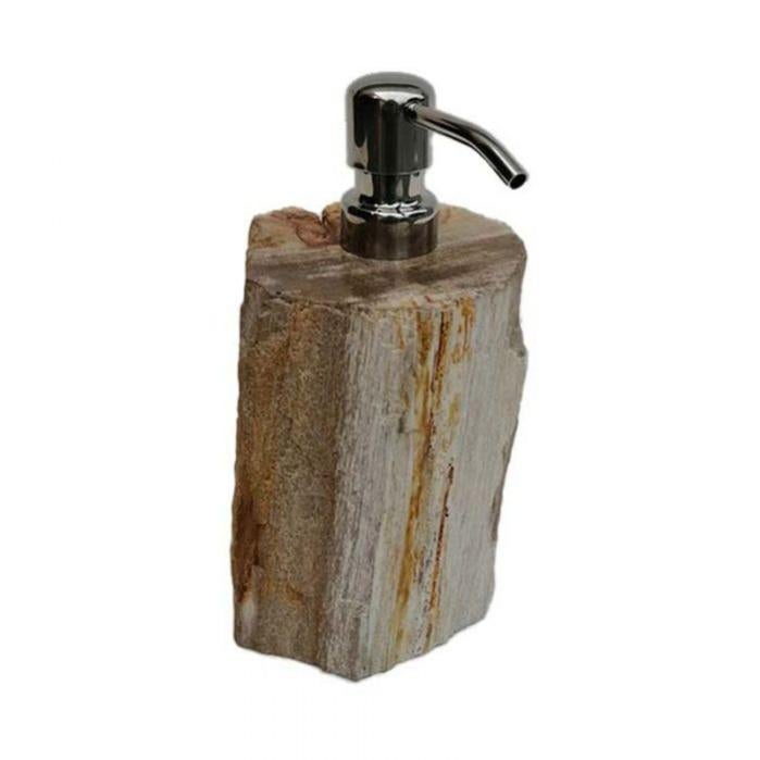 Distributeur De Savon Liquide 400ml Effet Pierre - En Résine Texturée, Design Contemporain - Pour Salle De Bain Maison Ou Commerce