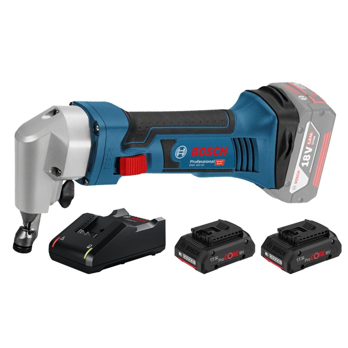 Grignoteuse Bosch GNA 18V 16 2 batteries Procore 4Ah chargeur
