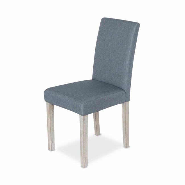 Set di 4 sedie - Rita - sedie in tessuto beige, gambe in legno