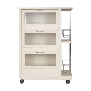 Carrello da Cucina Salvaspazio Credenza in Legno MDF Bianco 107.5x48x89cm