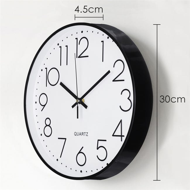 Reloj de pared 3D Reloj de cuarzo silencioso de 30 cm para la