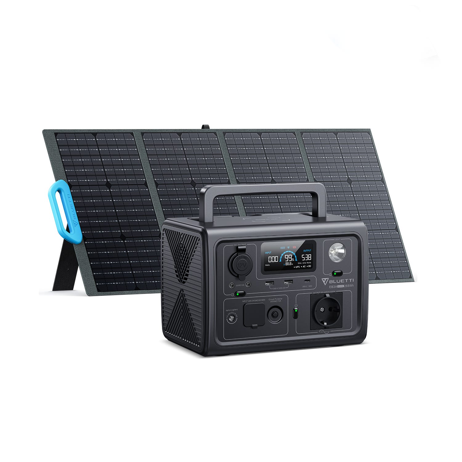 BLUETTI Generador Solar EB3A con Panel Solar PV120 Incluido