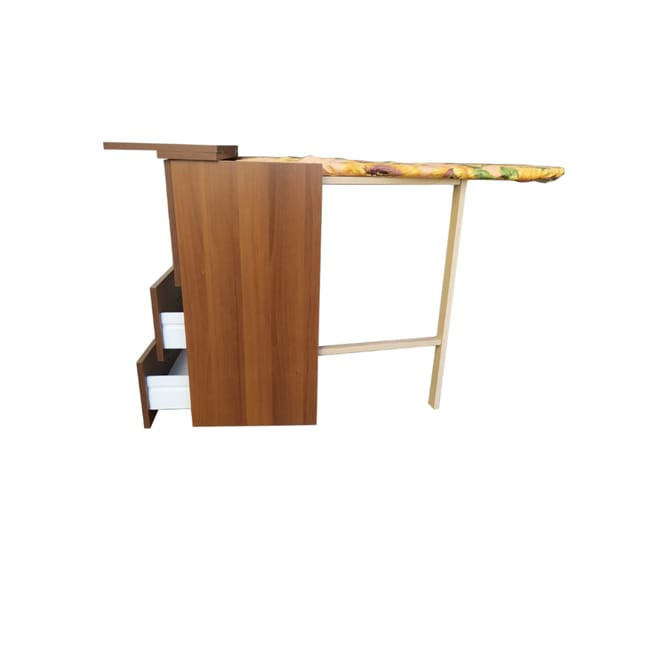 Asse Da Stiro Mobile Con 3 Cassetti - Legno Nobilitato, Rotelle E Mollettone - Dimensioni 89x44x57 Cm - Foto 3