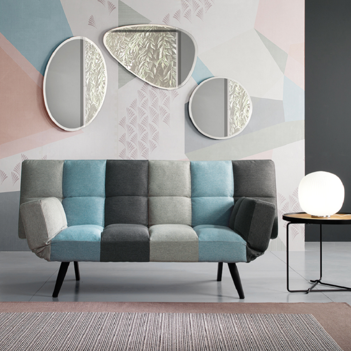 Canapé ELISIR en tissu transformable en lit patchwork | Leroy Merlin