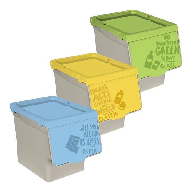 TIENDA EURASIA - Cubo de Basura para Reciclaje de Vidrio Original, Medidas:  29x29x45cm