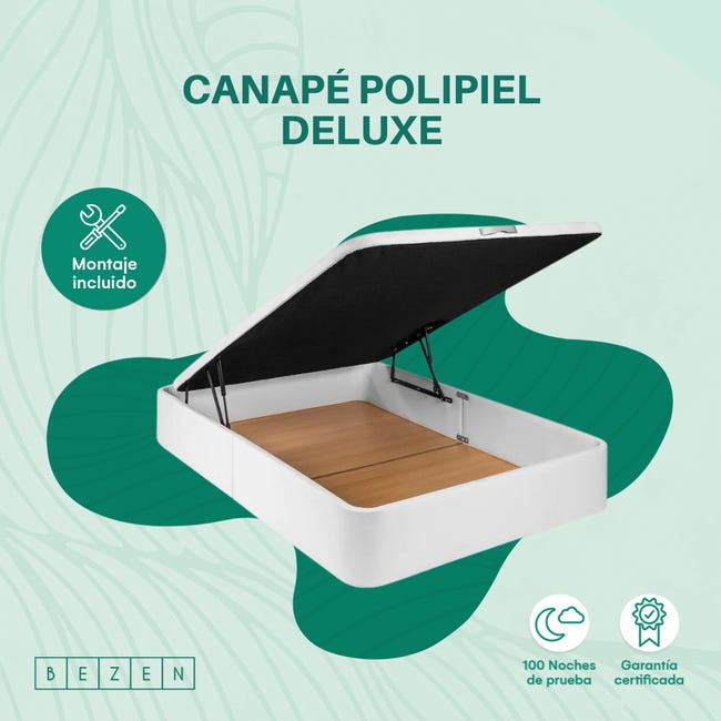 Canapé Polipiel Deluxe, Color Beige, 35 cm de alto, Tapizados en  polipiel