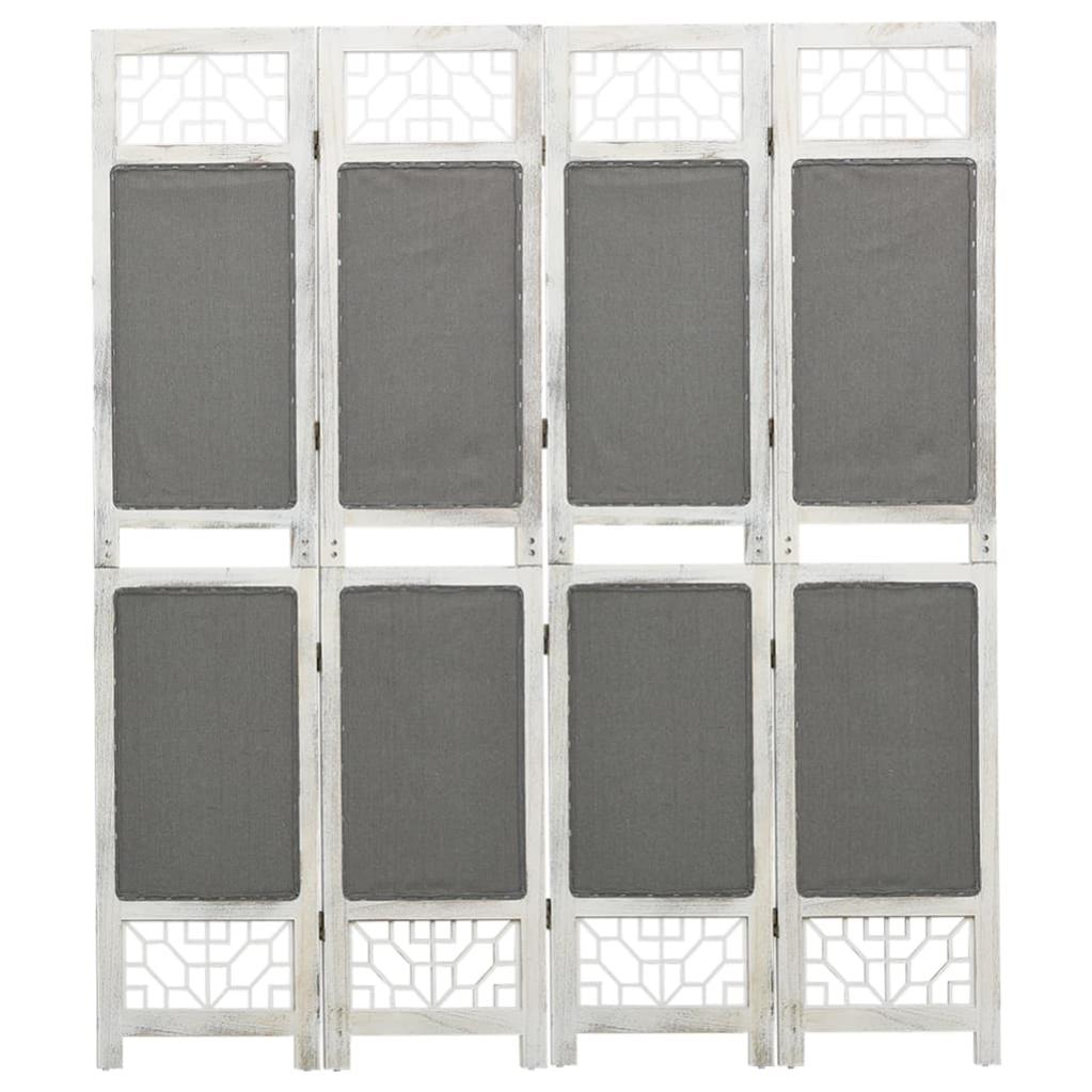 338555 4Panel Room Divider Grey 140x165 cm Fabric Leroy Merlin