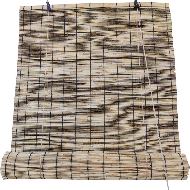 Estor enrollable de bambú marrón de 160 x 160 de alto con cortina de madera