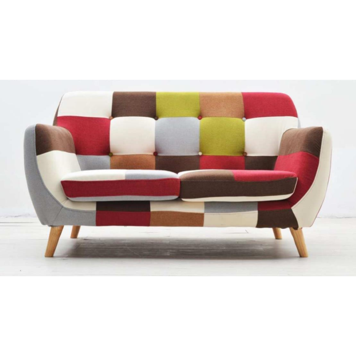 Divano in tessuto 132 cm patchwork LEVANTE 2 posti | Leroy Merlin