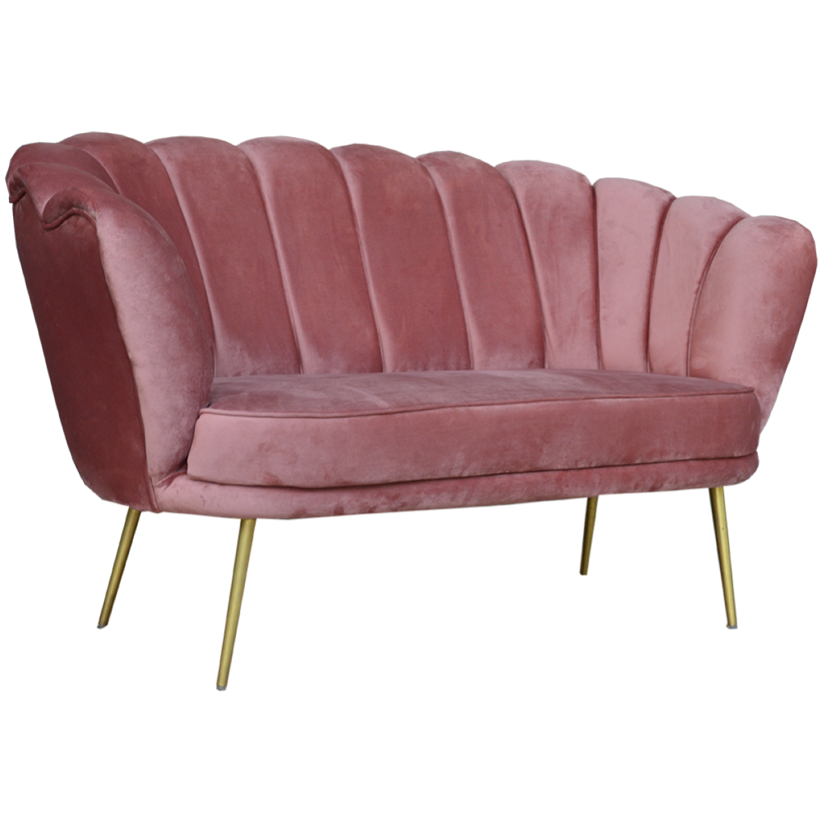Poltrona design vintage in velluto rosa antico gambe nere