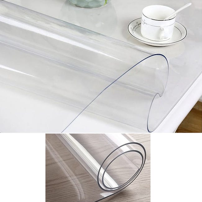 Protector redondo de PVC transparente de 42 pulgadas para mesa, manteles  redondos transparentes de 0.079 pulgadas de grosor, mantel impermeable sin
