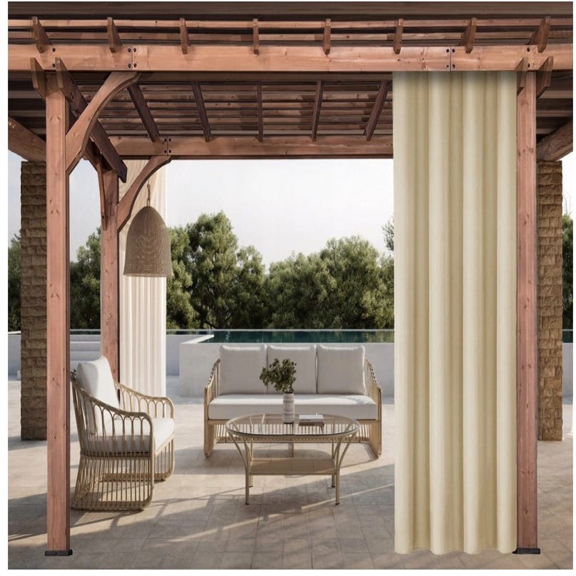 Cortinas impermeables para exteriores, cortinas de pérgola con ojales, para  patios, porches, balcones de jardín, cortina de privacidad, 20 tamaños