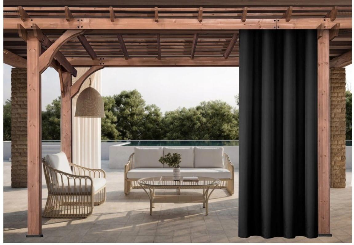 Rideaux D'extérieur | Rideau 155x240cm Noir Rideau pour Pergola
