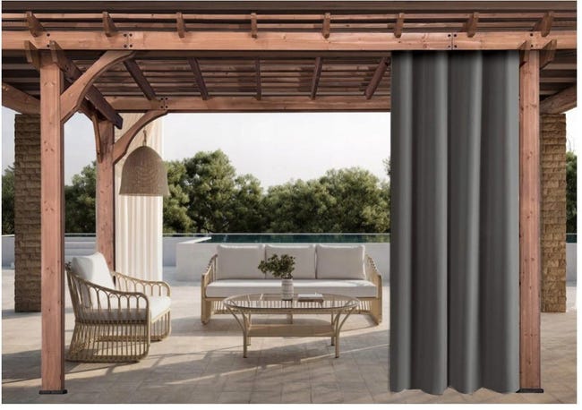 Rideaux D'extérieur | Rideau 155x240cm Anthracite Rideau pour Pergola Imperméable | Rideau rideau pare soleil pour pergola