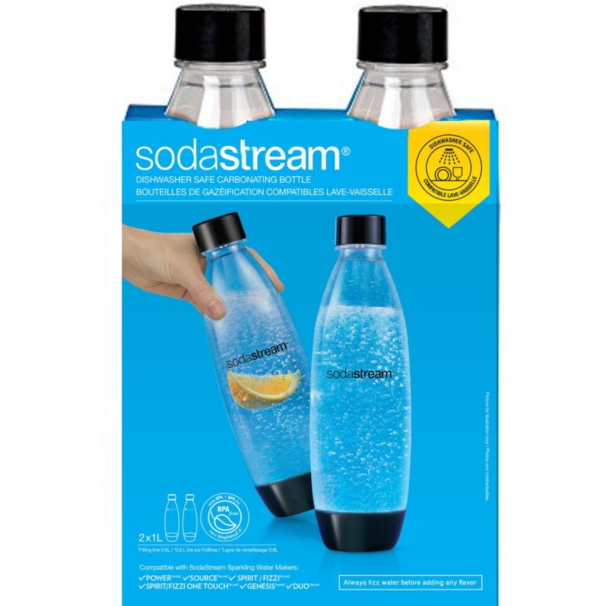 sodastream Pack Machine à Eau Pétillante et Soda 2 en 1 Duo