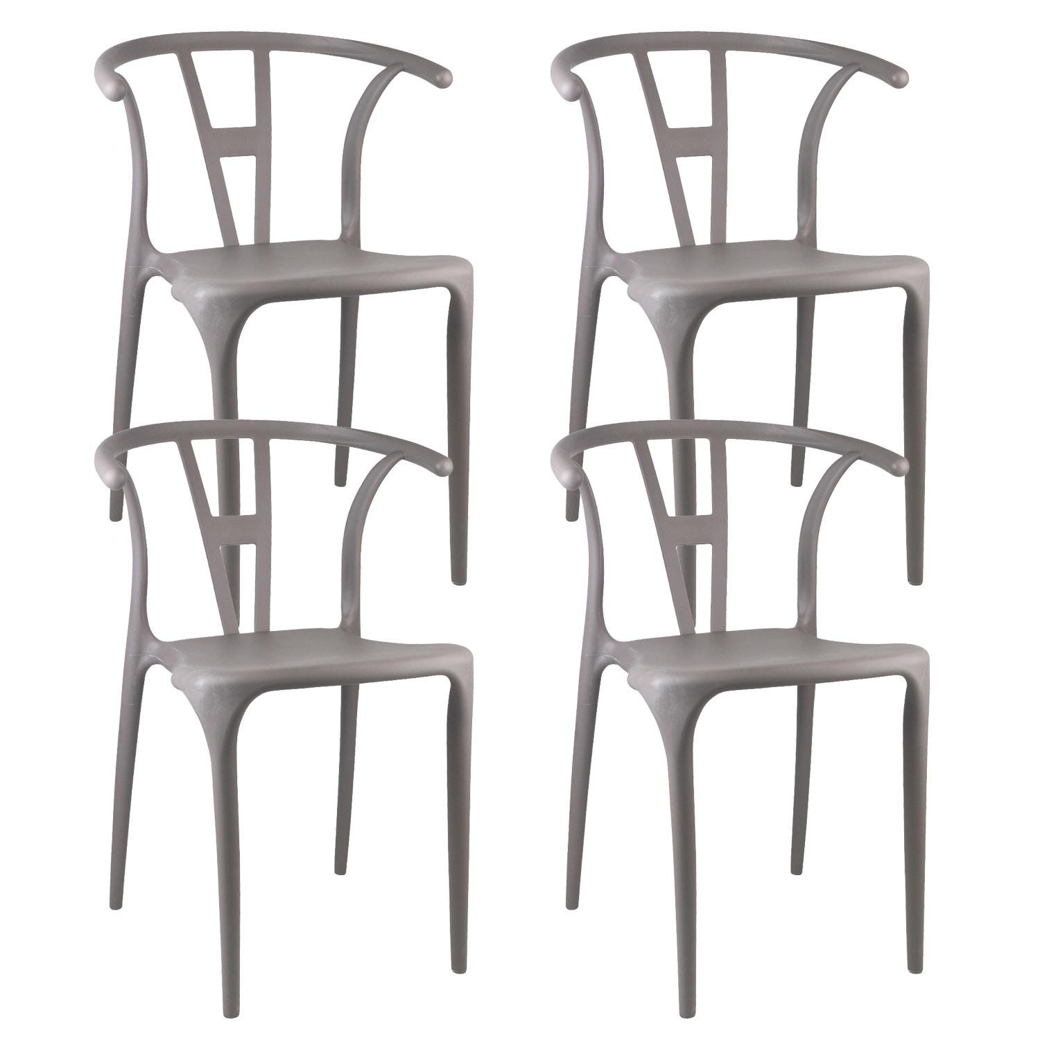 Chaise empilable d'extérieur en polypropylène Air coloris gris