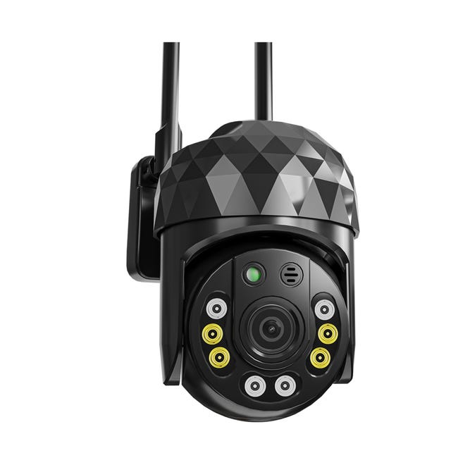 Cámara de vigilancia Xiaovv V380pro Cámara IP HD 1080P WIFI 355 ° IP66 Visión nocturna para seguridad el hogar Negro | Leroy Merlin