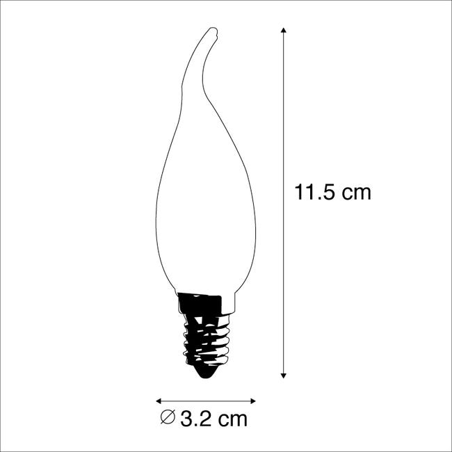 Set di 5 lampade a candela a filamento LED E14 BXS35 1W 100LM 2200K