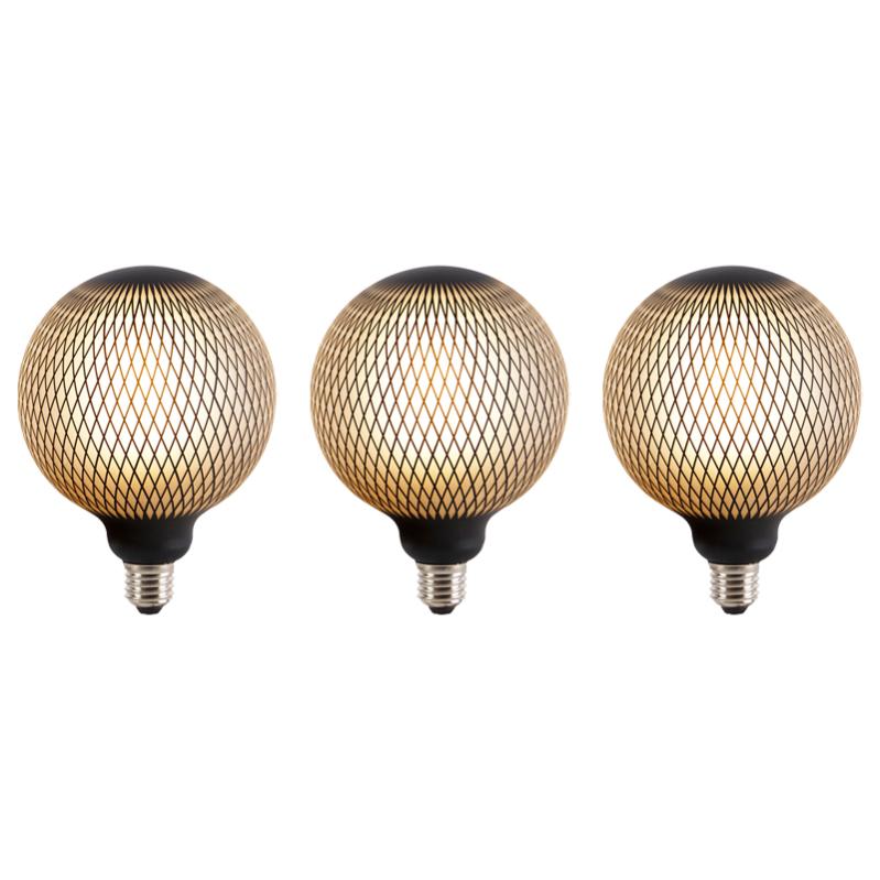 Lot de 3 ampoules sphériques LED E27 dimmables DECO 4W 180 lm 2700K