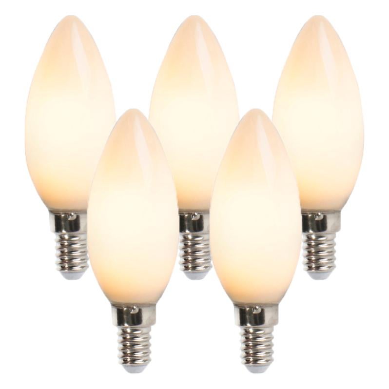 Ensemble de 5 ampoules bougies LED E14 2W 180 lumens 2350K non dimmable