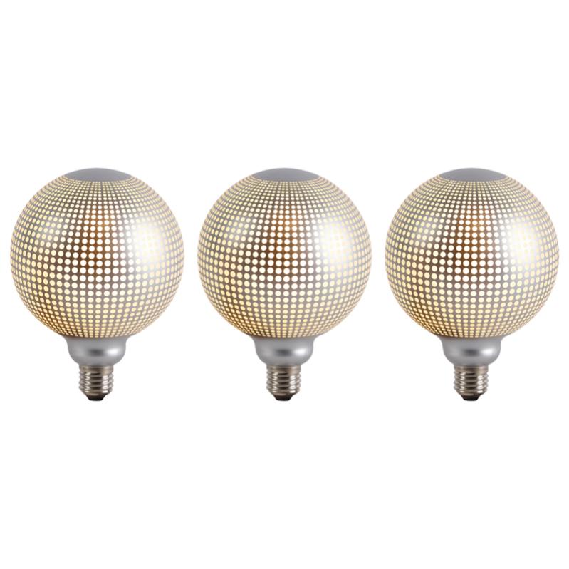 Lot de 3 ampoules sphériques LED E27 dimmables DECO 4W 240 lm 2700K