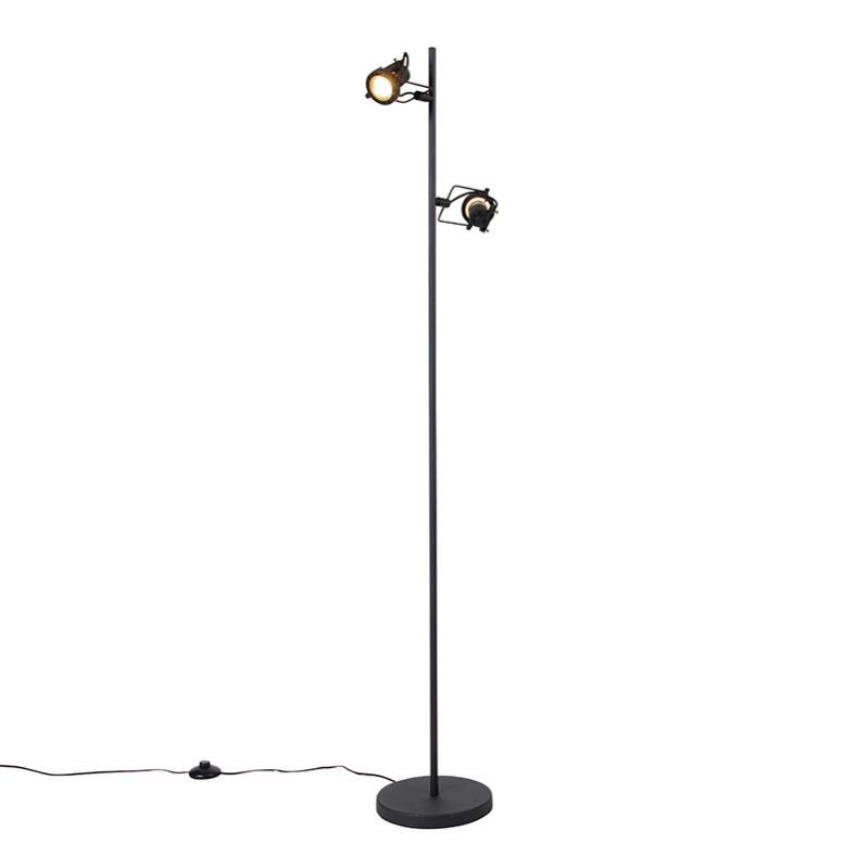 Lampada da terra industriale nera 2 luci - SUPLUX | Leroy Merlin