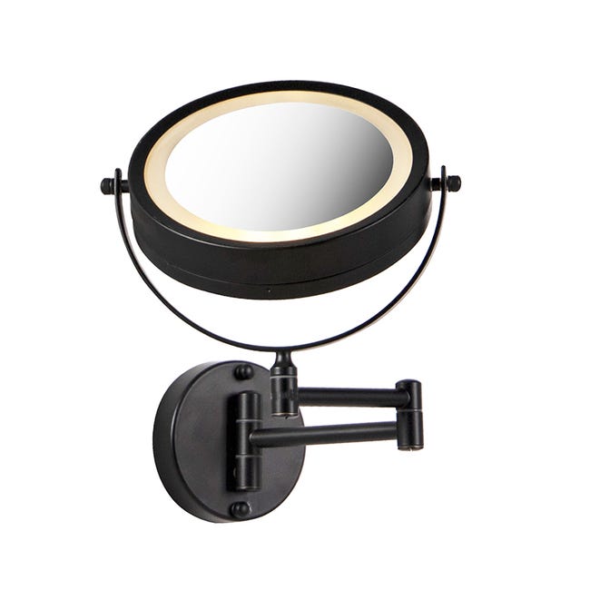 Espejo de baño diseño negro LED orientable IP44 - VICINO