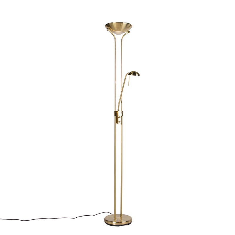 Qazqa empoli - LED Dimmable Lampadaire avec lampe de lecture Moderne  variateur inclus - 1 lumière - H 1800