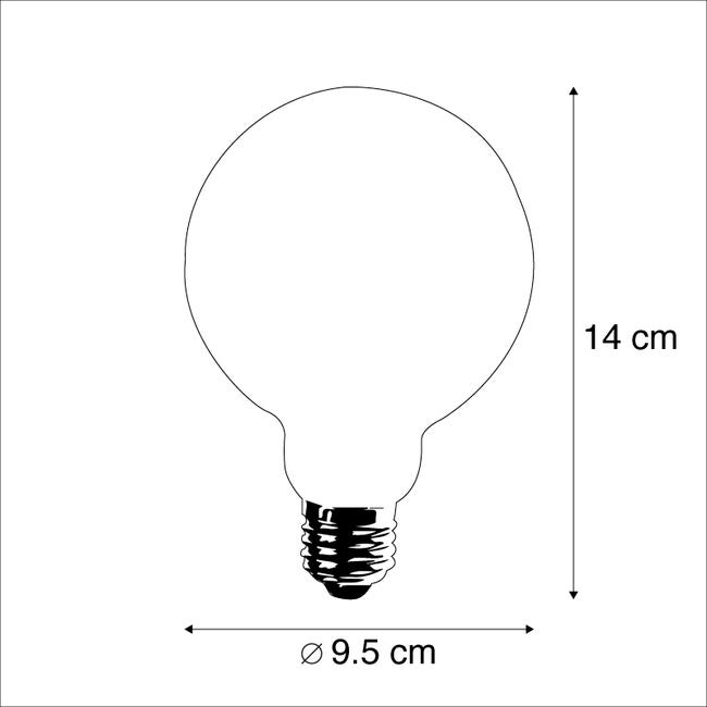 Lampadina LED E27 filamento G95 4W 320 lm 2700K