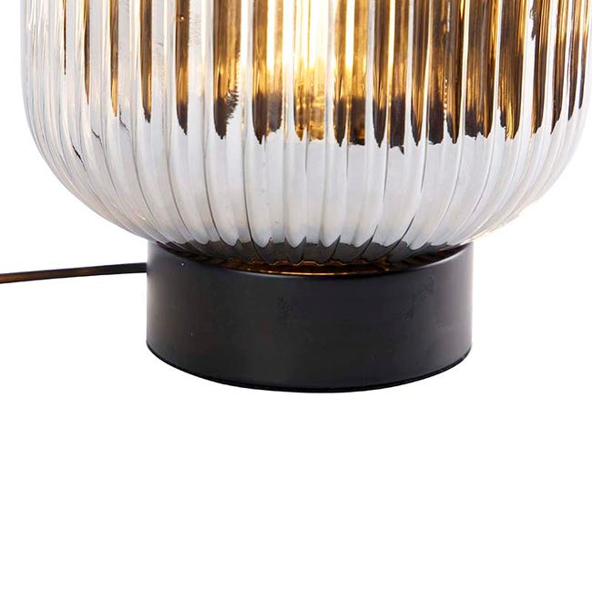 Lampe de table en verre pied métal industriel sur CDC Design