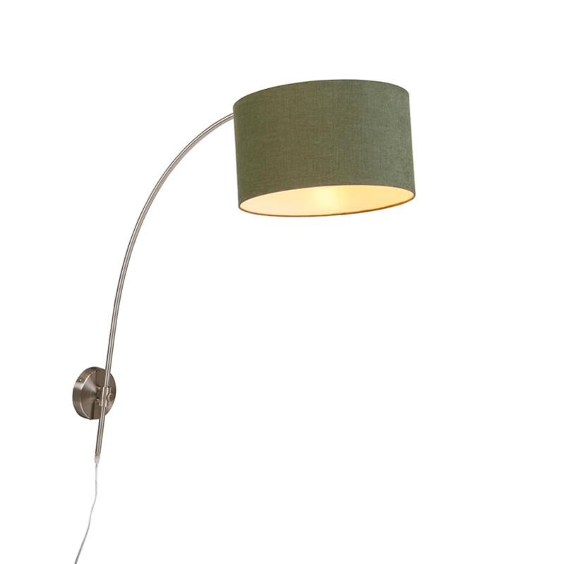 Applique Da Parete Vintage In Vetro Verde Con Paralume Regolabile E Interruttore A Catena – Stile Banker Per Camera E Biblioteca