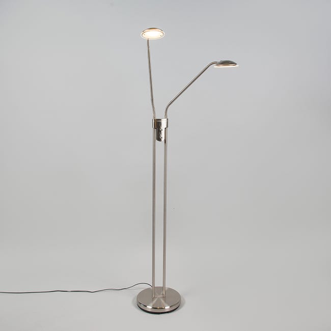 Lampe à pied de Simple Designs avec lumière de lecture - argentée